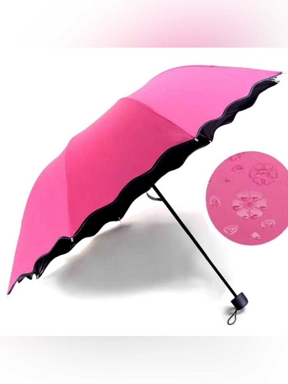 Umbrella 36” Pink Compact Blossoms when Wet Parasol